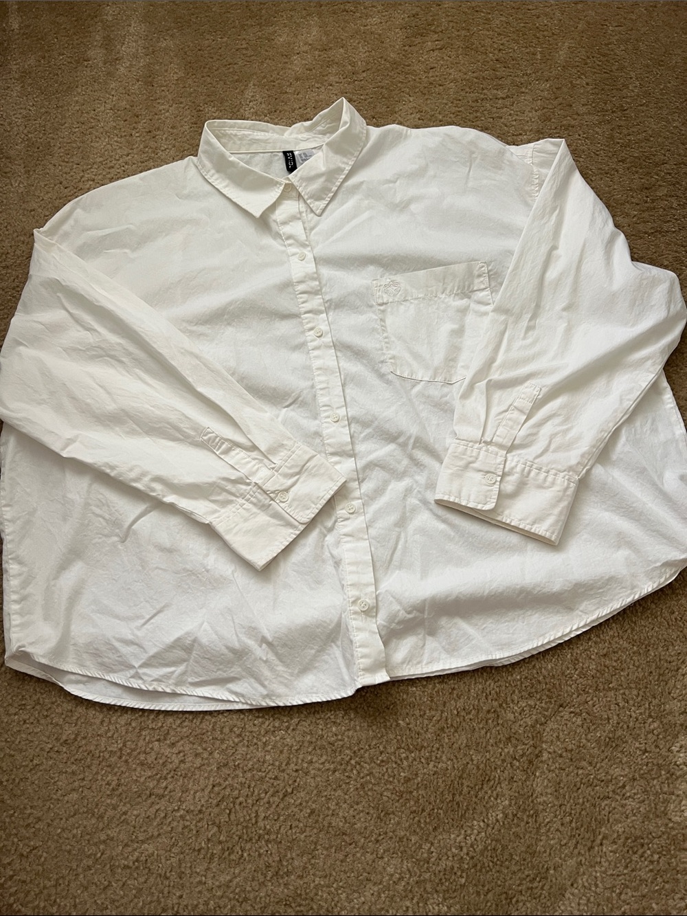 H&M White Oversized Button-Down Shirt
